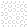 7x7 Jigsaw puzzle blank template background light lines. every piece is a single shape. Vector illustration Royalty Free Stock Photo