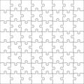 8x8 Jigsaw puzzle blank template background light lines. every piece is a single shape. Vector illustration Royalty Free Stock Photo