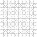 10x10 Jigsaw puzzle blank template background light lines. every piece is a single shape. Vector illustration Royalty Free Stock Photo
