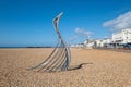 "Landing" sculpture on Hastings beach which commemorates the Norman invasion of 1066