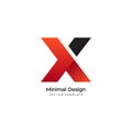 X letter minimal logo template. Vector illustration Royalty Free Stock Photo