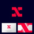 X Letter. X monogram. Logo or icon design. Web digital emblem. Network and communication icon. Royalty Free Stock Photo