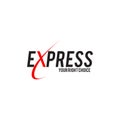 X logo design incorporated with express word template