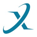 X logo monogram round global icon