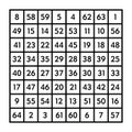 8x8 magic square with sum 260 of planet Merxury Royalty Free Stock Photo