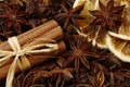 X-mas spices, Anise and cinnamon Royalty Free Stock Photo