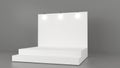 2x3 meters Pop Up basic unit Advertising banner media display backdrop. 3d illustration. Royalty Free Stock Photo