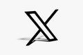 X new logo Twitter. Sign symbol letter X in minimalist design. 3d render