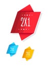 2X1 Shopping Tags Royalty Free Stock Photo