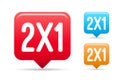 2x1 Offer Tags Royalty Free Stock Photo
