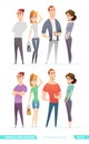 People in two different style of clothes. Character design collection in business and casual clothes.