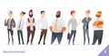 Businessman or people character design collection. Modern cartoon flat style. Young professional males poses.