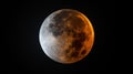 5353X3000 pixel,300DPI,size 17.5 X 10 INC.Lunar eclipse pattern with the moon Royalty Free Stock Photo