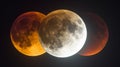 5353X3000 pixel,300DPI,size 17.5 X 10 INC.Lunar eclipse pattern with the moon Royalty Free Stock Photo