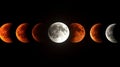 5353X3000 pixel,300DPI,size 17.5 X 10 INC.Lunar eclipse pattern with the moon Royalty Free Stock Photo