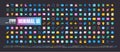 24x24 Pixel Perfect. Basic User Interface Essential Set. 200 Flat Color Icons. For App, Web, Print. Round Cap and Round Corner.