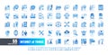 64x64 Pixel Perfect. Internet of Things IOT. Flat Monochrome Blue Icons Vector. for Website, Application, Printing, Document,