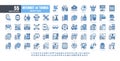 64x64 Pixel Perfect. Internet of Things IOT. Monochrome Blue Filled Outline Icons Vector. for Website, Application, Printing,