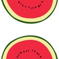 Two slices of watermelon; stylized vector design