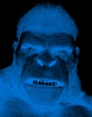 X ray angry gorilla blue