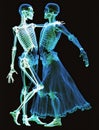 X-ray of ballroom dancing neon light outlined image generative AI
