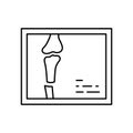 X-ray bone broken icon. Simple line outline vector orthopedics icons for ui and ux website or mobile application Royalty Free Stock Photo