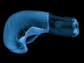 X ray boxing glove isolated on black Royalty Free Stock Photo