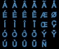 X-ray capital letters with diacritics