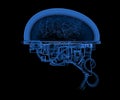 X-ray electronic brain with connection line
