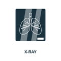 X-Ray flat icon. Colored element sign from online medicine collection. Flat X-Ray icon sign for web design, infographics Royalty Free Stock Photo