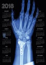 X-ray Hand Wall Calendar 2018