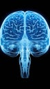 x-ray of human brain and blue tone radiograph on dark background, ai generative Royalty Free Stock Photo