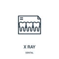 x ray icon vector from dental collection. Thin line x ray outline icon vector illustration. Linear symbol Royalty Free Stock Photo