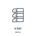 x ray icon vector from medical collection. Thin line x ray outline icon vector illustration. Linear symbol for use on web and Royalty Free Stock Photo