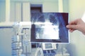 X-ray image in doctors hand Royalty Free Stock Photo
