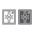 X-ray line and glyph icon, medicine