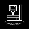 X ray machine pixel perfect white linear icon for dark theme