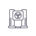 X-ray machine, radiology line vector icon