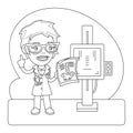 X-Ray Operator Coloring Page Royalty Free Stock Photo