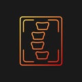 X-ray of scoliosis gradient vector icon for dark theme