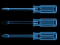 X ray screwdriver isolated on black