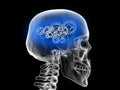 x-ray skull with gears - thinking idea