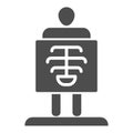 X-ray solid icon, Medical tests concept, chest radiography sign on white background, body radiography icon in glyph Royalty Free Stock Photo