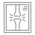 X-ray thin line icon, medicine and clinical