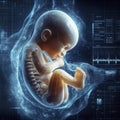 x ray Ultrasound baby image. ai generative