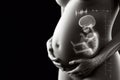 x ray Ultrasound baby image, no text. ai generative