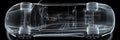 X-Ray Vision Of A Modern Car Chassis, Engine, And Interior Design On A Black Background. Royalty Free Stock Photo
