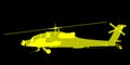 X- ray or Xray image of Apache helicopter