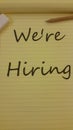 Were Hiring designed yellow pad