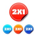 2x1 Round Stickers Royalty Free Stock Photo